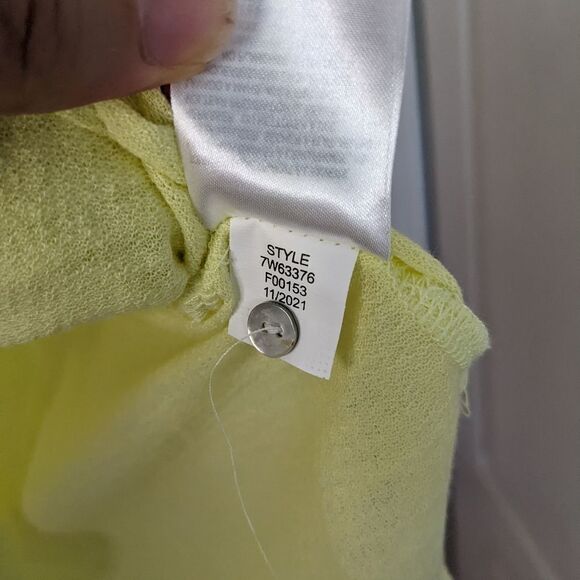 NEW Lucky Brand Woven Gauze Mixed Shirt  Short Sleeve lemon yellow small @i - Picture 14 of 15